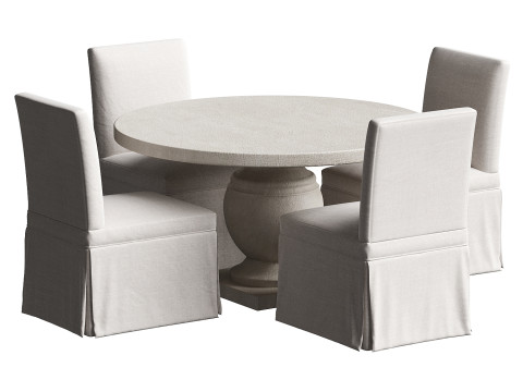 Terrace Round Dining Table set Modelo 3D