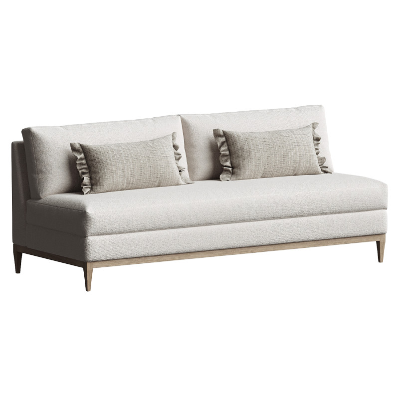 Barton Armless Sofa 3D Model .c4d .max .obj .3ds .fbx .stl .blend
