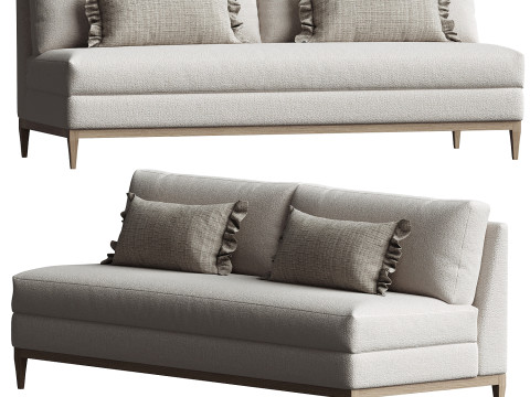Barton Armless Sofa 3D Model