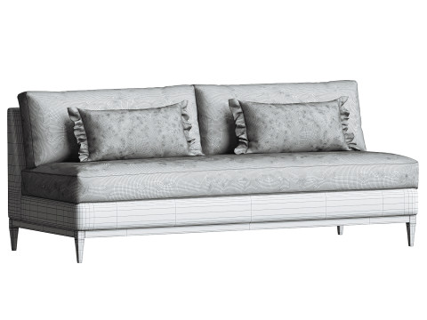 Barton Armless Sofa 3D Model