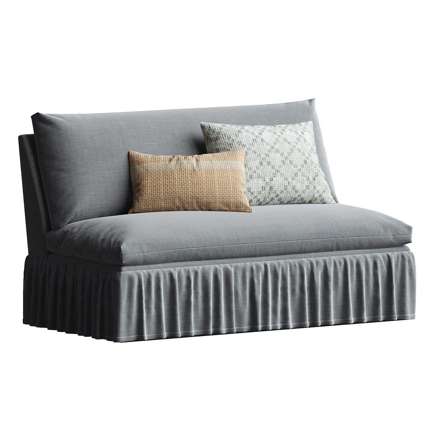 Thelma Settee Linen 3D Model .c4d .max .obj .3ds .fbx .stl .blend 