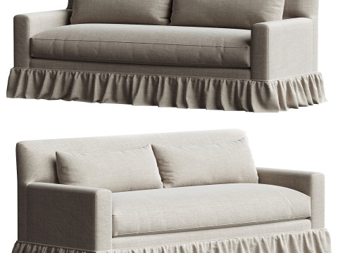 Shabby Chic Dust Ruffle Sofa 3D Модель