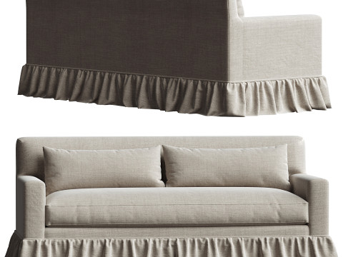 Shabby Chic Dust Ruffle Sofa 3D Модель