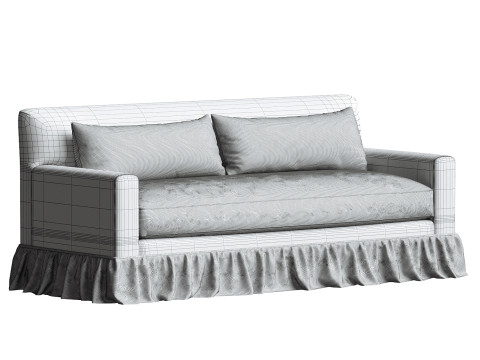 Shabby Chic Dust Ruffle Sofa 3D Модель