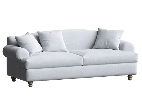 Late 20th Century European Linen Sofa 3D Modell