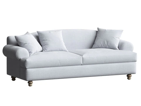 Європейський лляний диван кінця 20-го століття 3D Модель