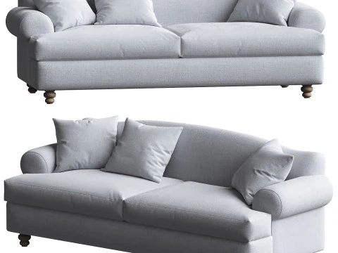 Late 20th Century European Linen Sofa 3D Model