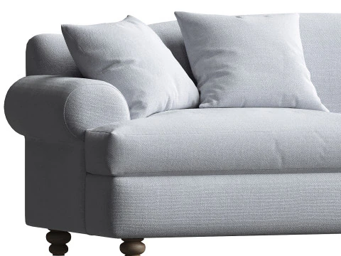 Late 20th Century European Linen Sofa 3D Model