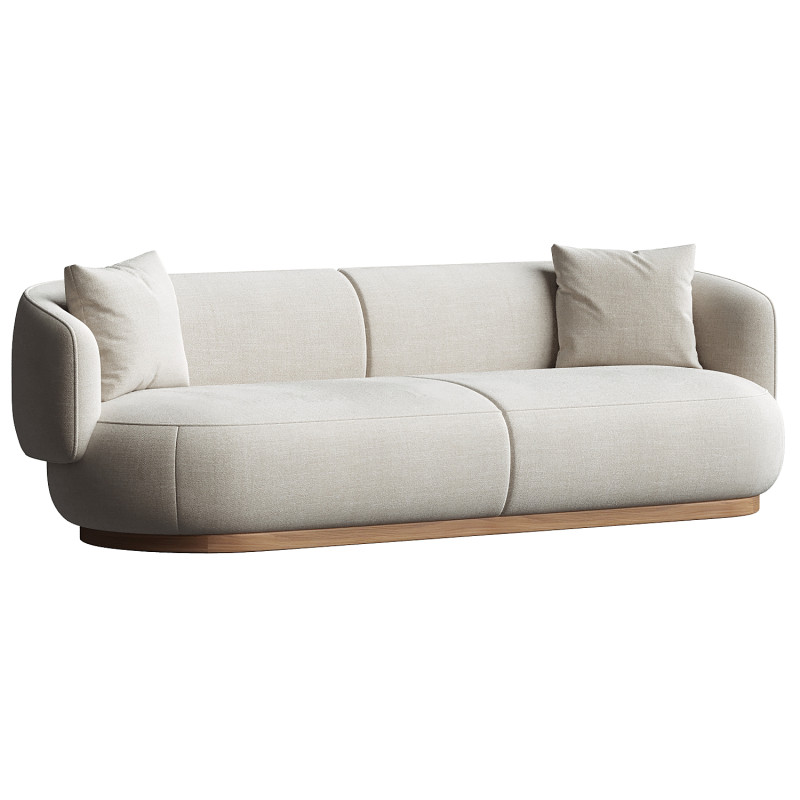 AS02 Sofa 3 seater Keyaki Brown Vidar 222 Karimoku Case 3D Modell .c4d .max .obj .3ds .fbx .stl .blend