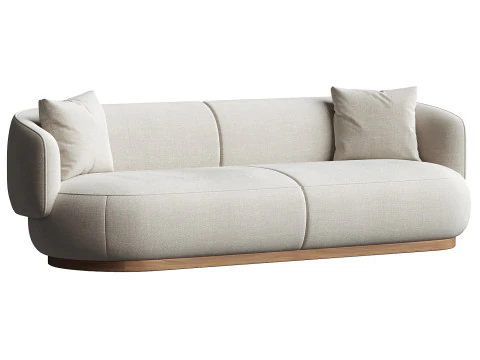 AS02 Divano 3 posti Keyaki Marrone Vidar 222 Karimoku Case Modello 3D