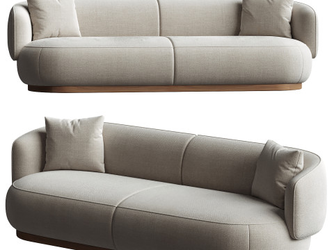 AS02 Sofa 3 seater Keyaki Brown Vidar 222 Karimoku Case 3D Modell