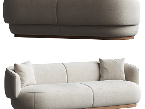 AS02 Sofa 3 seater Keyaki Brown Vidar 222 Karimoku Case 3D Modell