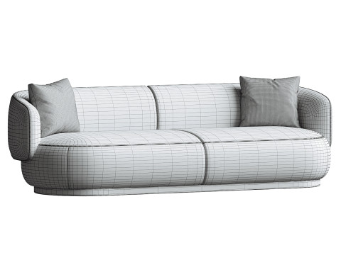 AS02 Sofa 3 seater Keyaki Brown Vidar 222 Karimoku Case 3D Modell