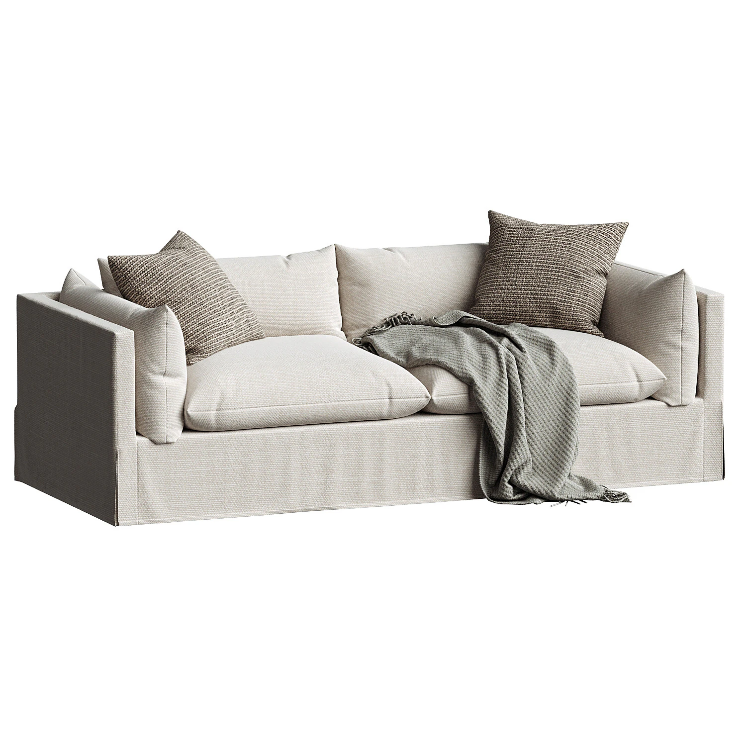 Four Hands Habitat Slipcovered Sofa 3D Model .c4d .max .obj .3ds .fbx .stl .blend