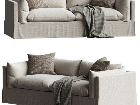 Four Hands Habitat Slipcovered Sofa 3D Model