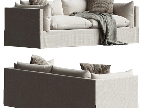 Four Hands Habitat Slipcovered Sofa 3D Model