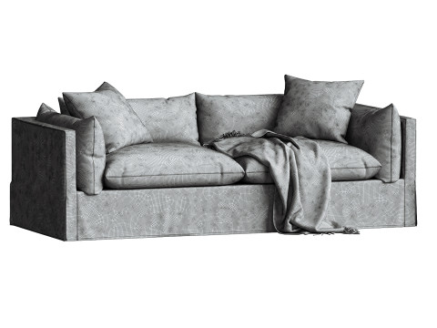 Four Hands Habitat Slipcovered Sofa 3D Model