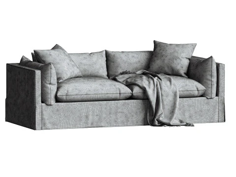 Four Hands Habitat Slipcovered Sofa 3D Model