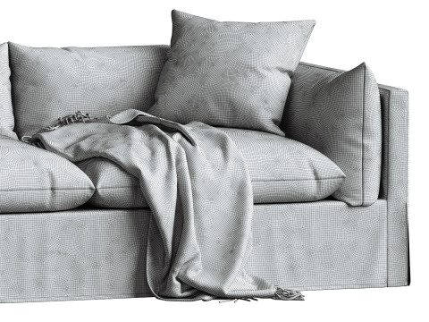 Four Hands Habitat Slipcovered Sofa 3D Model