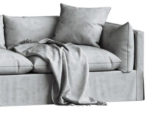 Four Hands Habitat Slipcovered Sofa 3D Model
