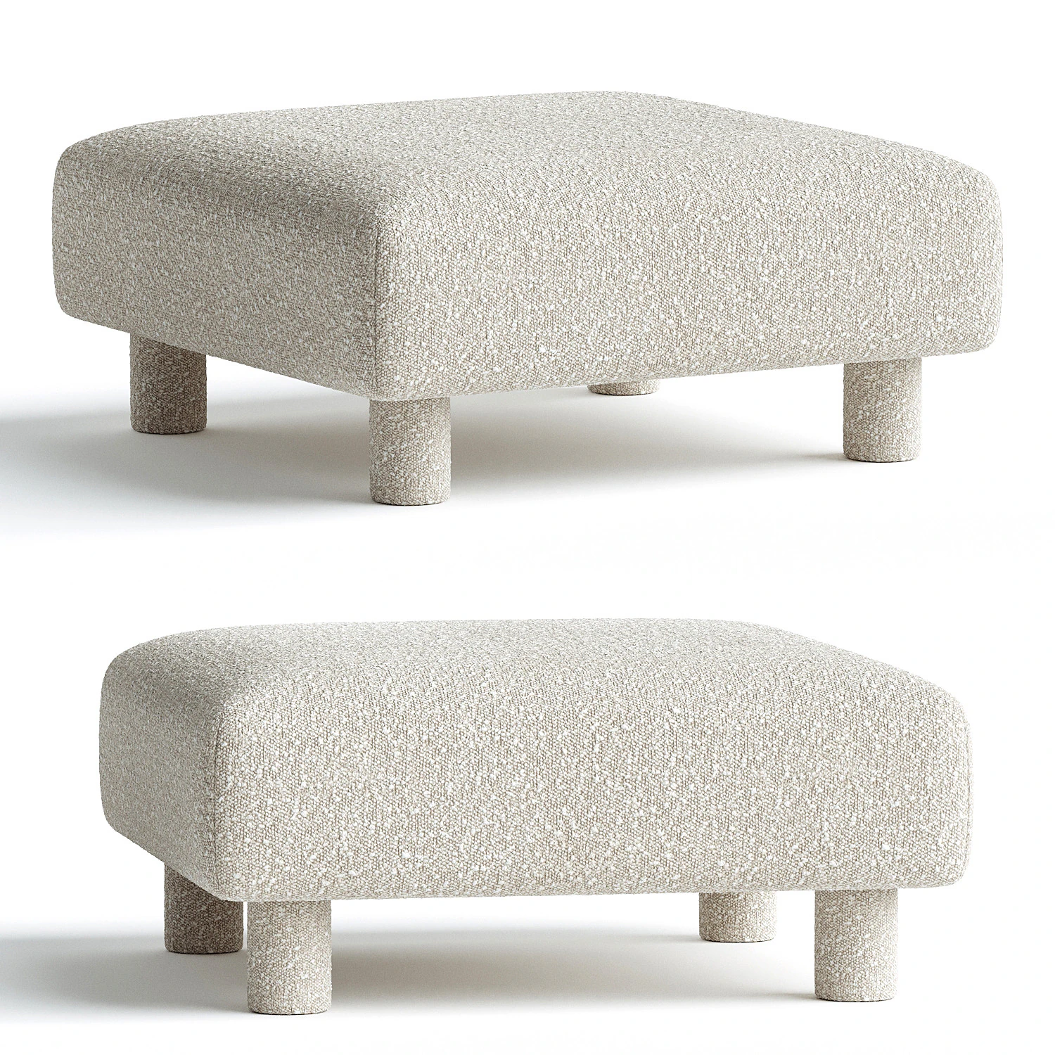 Dase Ottoman 3D Model .c4d .max .obj .3ds .fbx .stl .blend