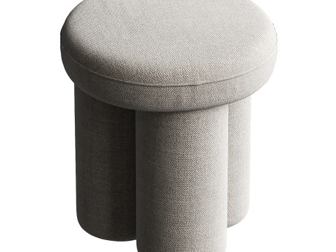 Big Foot Stool Linen Sand 3D Modell