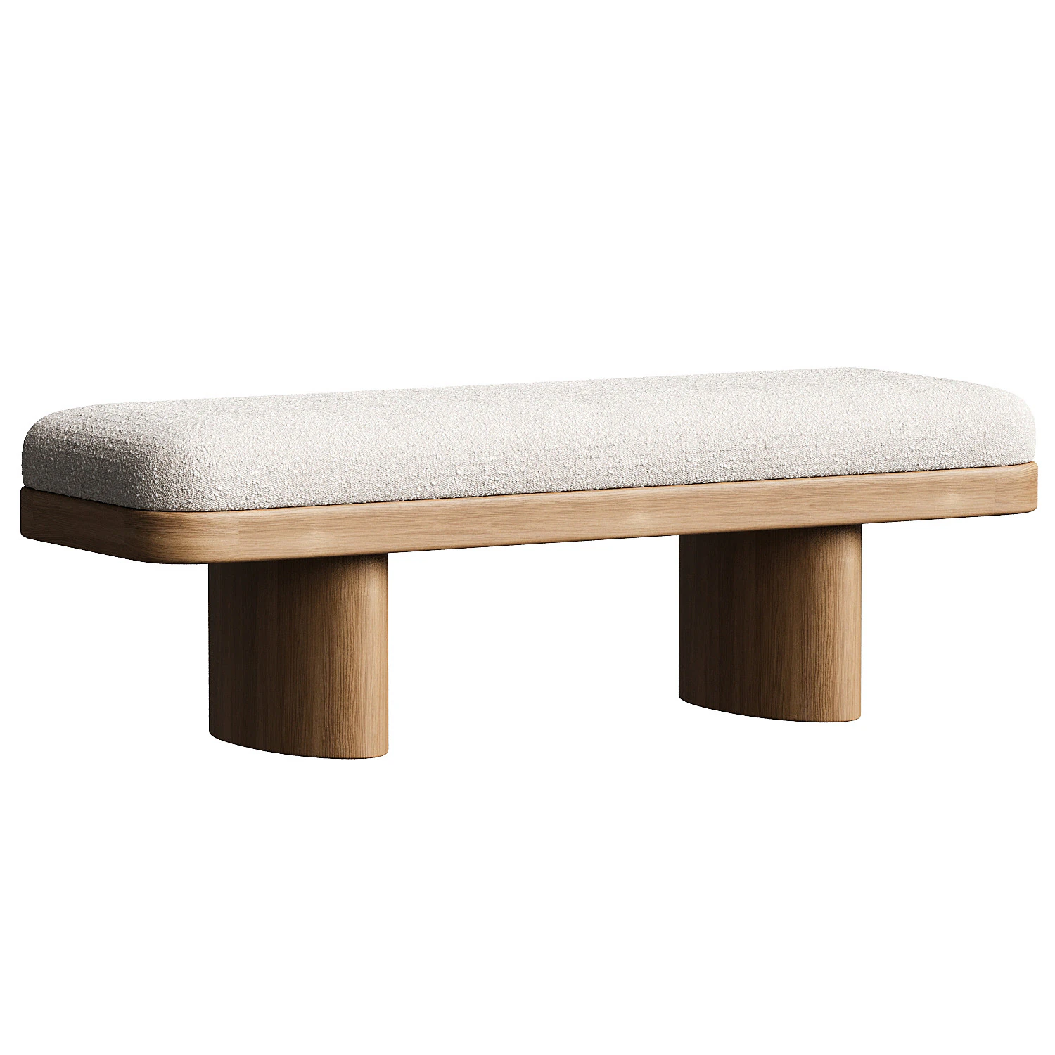 Hilarie 48 Boucle Bench 3D Model .c4d .max .obj .3ds .fbx .stl .blend 