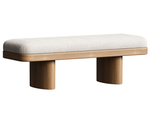Hilarie 48 Boucle Bench Model 3D