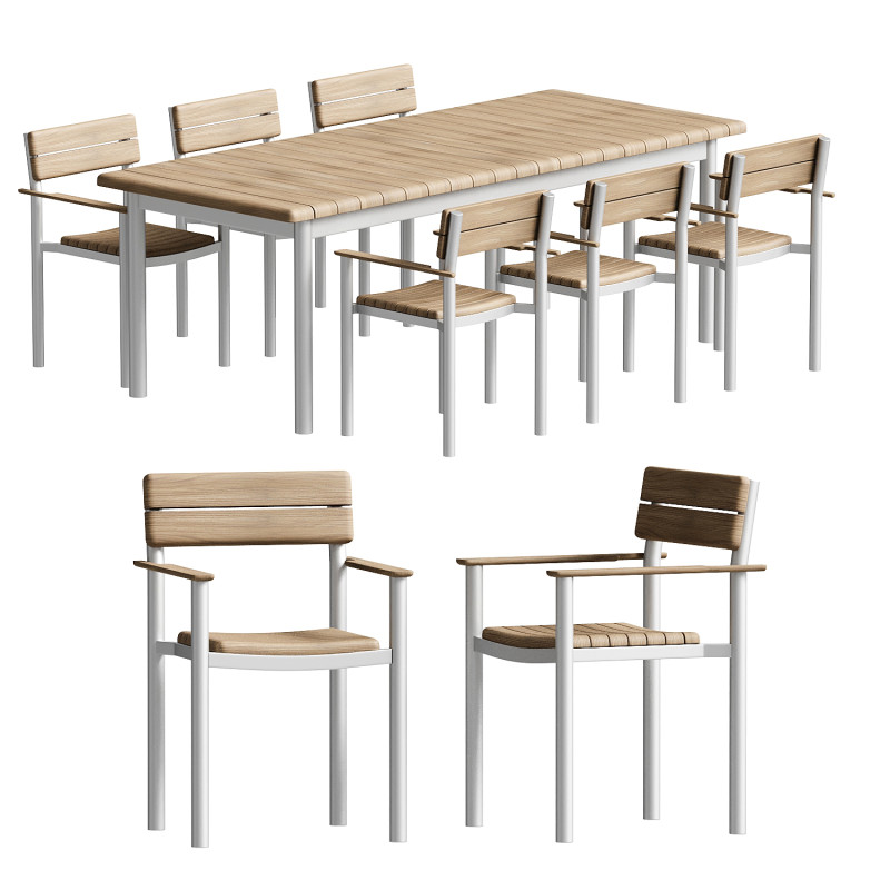 Fritz Hansen Pelagus Extendable Dining Table Chair Modelo 3D .c4d .max .obj .3ds .fbx .stl .blend