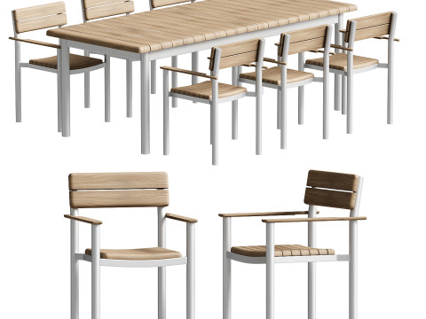 Fritz Hansen Pelagus Extendable Dining Table Chair 3D 모델