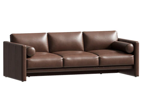 Aviator Leather Sofa 88 3D Model
