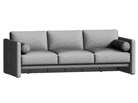 Aviator Leather Sofa 88 3D Model