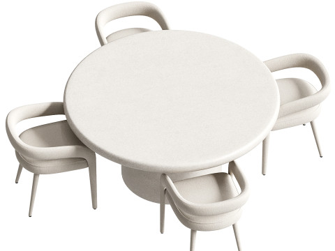 Kaya Round Table and Syrah Dining Chair set 3D Model