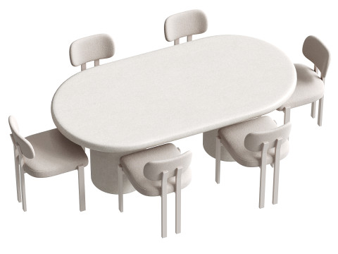 Kaya Rectangle Table and Franka Dining Chair set 3D Модель