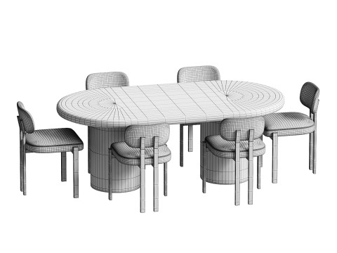 Kaya Rectangle Table and Franka Dining Chair set 3D Модель