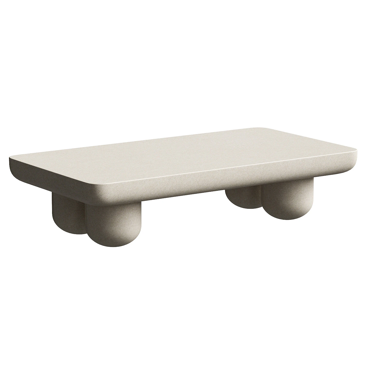 Clouded Rectangle Coffee Table 3D Model .c4d .max .obj .3ds .fbx .stl .blend
