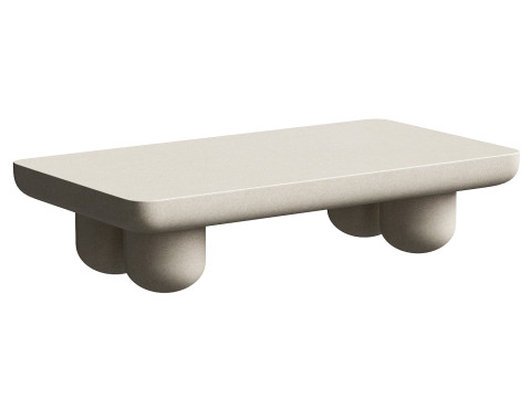 Clouded Rectangle Coffee Table 3D मॉडल