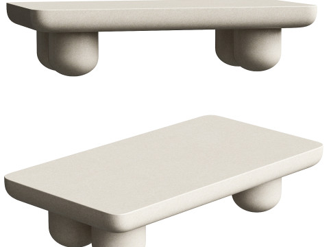 Clouded Rectangle Coffee Table 3D Model