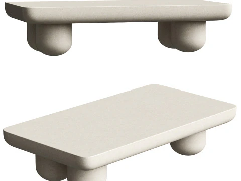 Clouded Rectangle Coffee Table 3D Model