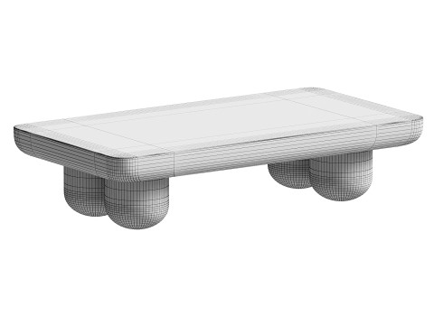 Clouded Rectangle Coffee Table 3D Model