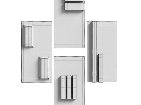 HELM SET OF 4 Modello 3D