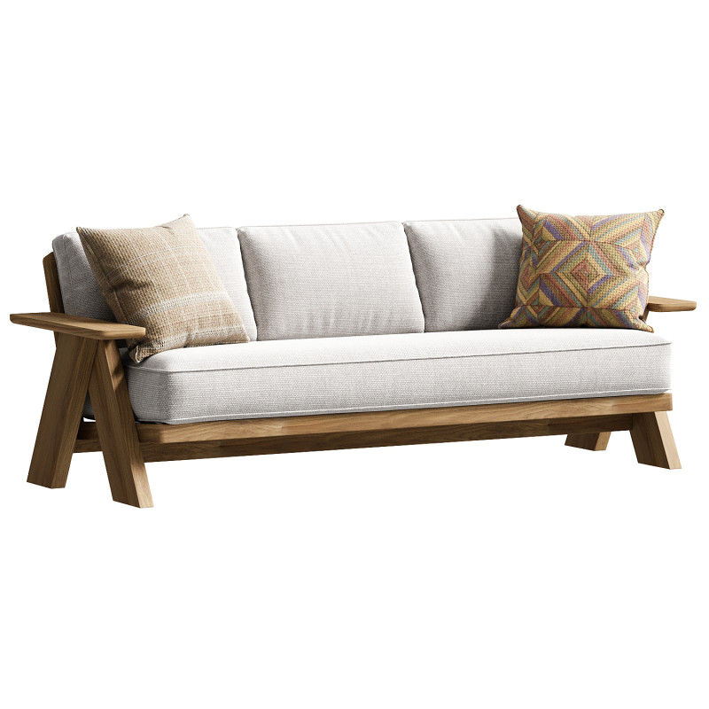 Modern Farmhouse Outdoor Sofa 3D Model .c4d .max .obj .3ds .fbx .stl .blend 