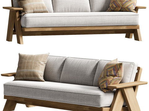 Modern Farmhouse Outdoor Sofa 3D Model