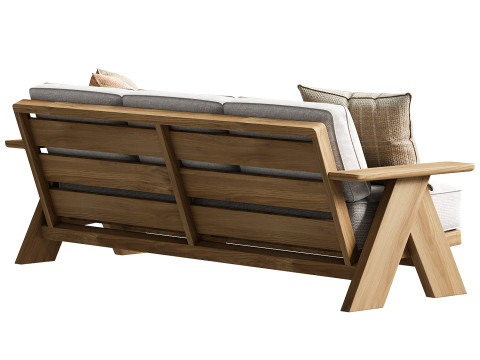 Modern Farmhouse Outdoor Sofa 3D Model