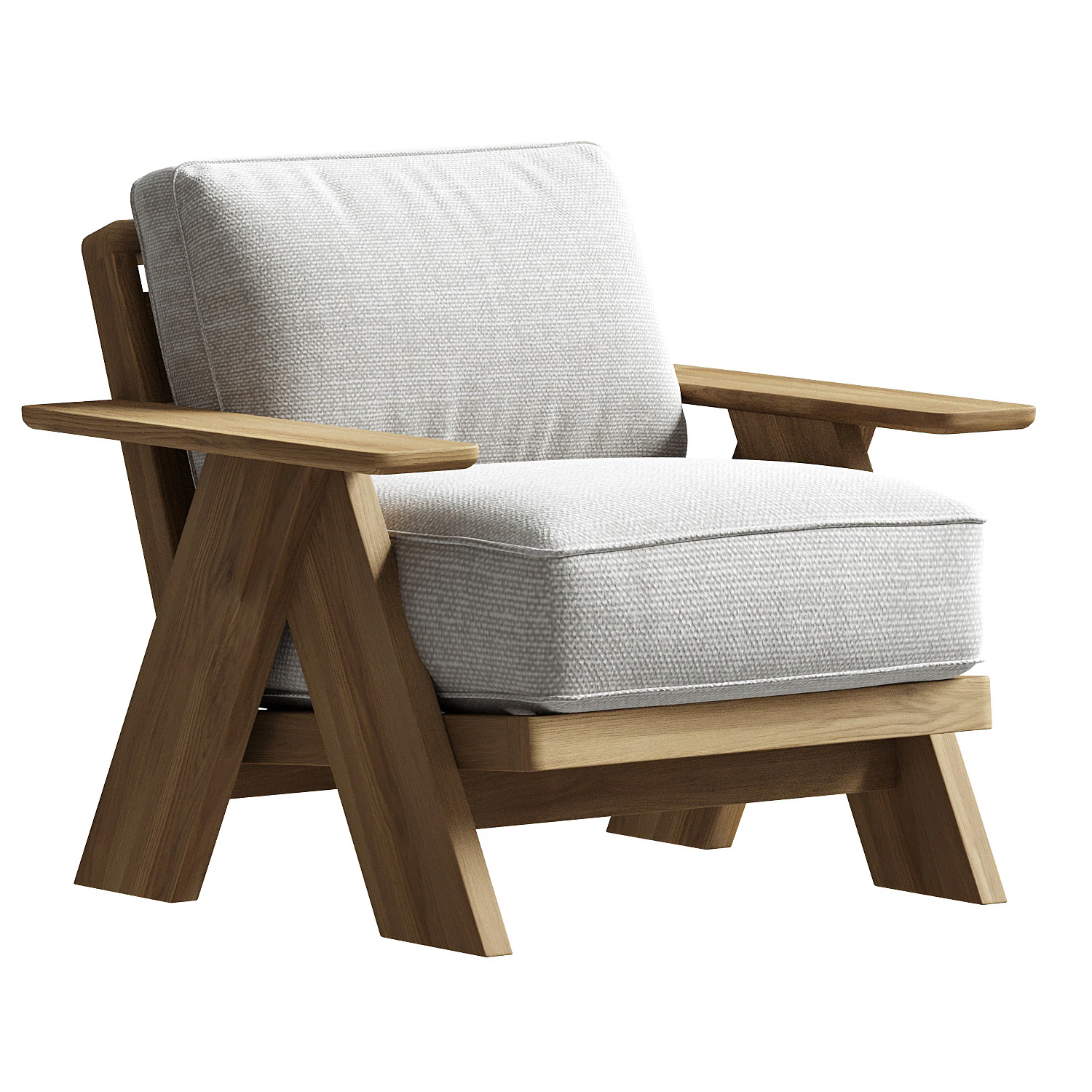 Modern Farmhouse Outdoor Lounge Chair 3D Model .c4d .max .obj .3ds .fbx .stl .blend