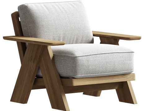 Modern Farmhouse Outdoor Lounge Chair 3D 模型