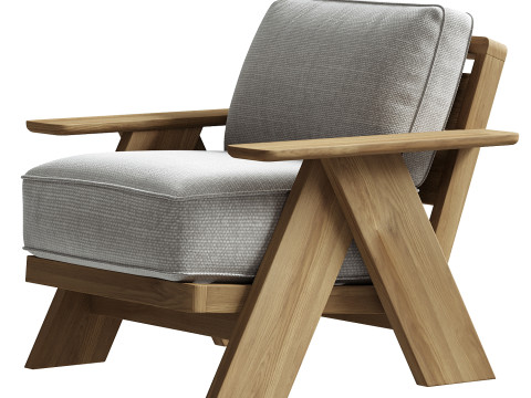 Modern Farmhouse Outdoor Lounge Chair 3D Модель