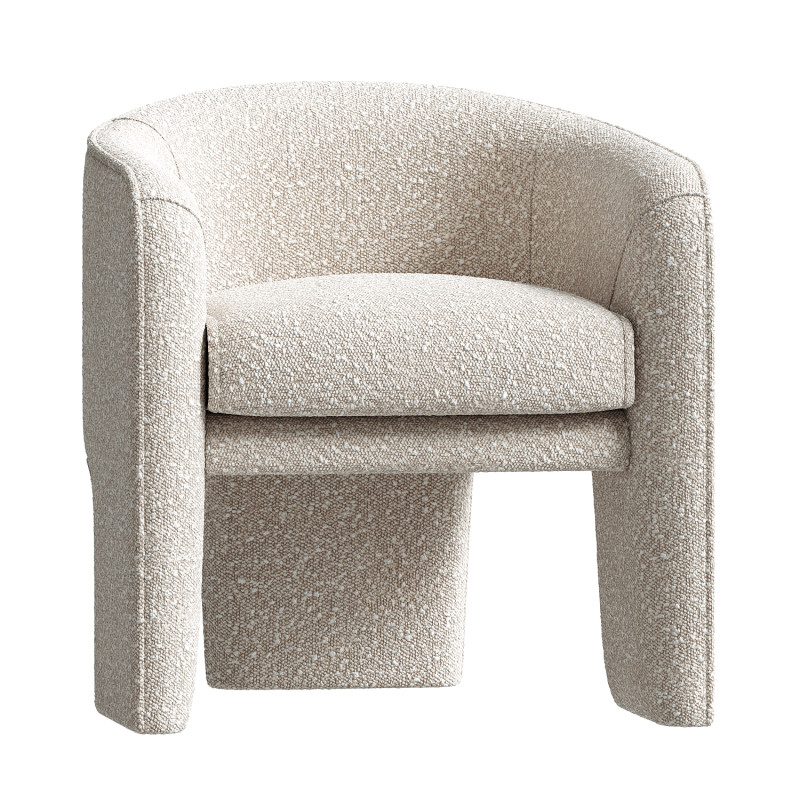 Esther Cream Boucle Armchair Modello 3D .c4d .max .obj .3ds .fbx .stl .blend
