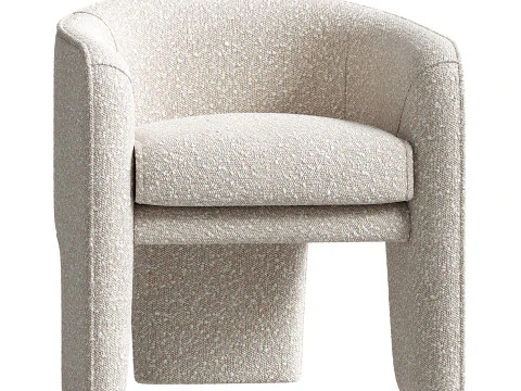 Poltroncina Esther Crema Bouclè Modello 3D