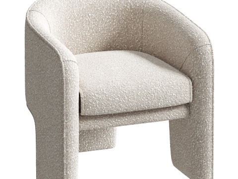 Esther Cream Boucle Armchair Modello 3D